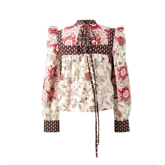 ALIX OF BOHEMIA Madeline Patchwork Top Blouse Size Small - Picture 2 of 13
